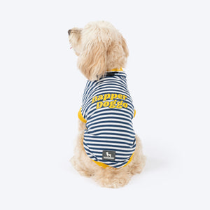 HUFT Dapper Doggo Striped T-Shirt For Dog - Navy Blue & White - Heads Up For Tails