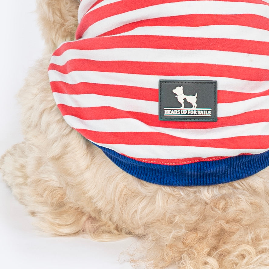 HUFT Pawfect Striped T-Shirt For Dog - Red & White