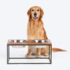 HUFT Furry Feast Wooden Diner With Steel Inserts For Dog - Brown - Heads Up For Tails
