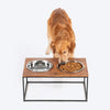HUFT Furry Feast Wooden Diner With Steel Inserts For Dog - Brown - Heads Up For Tails