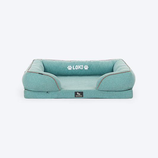 HUFT Personalised Warm Hug Orthopedic Sofa Bed For Dog - Blue