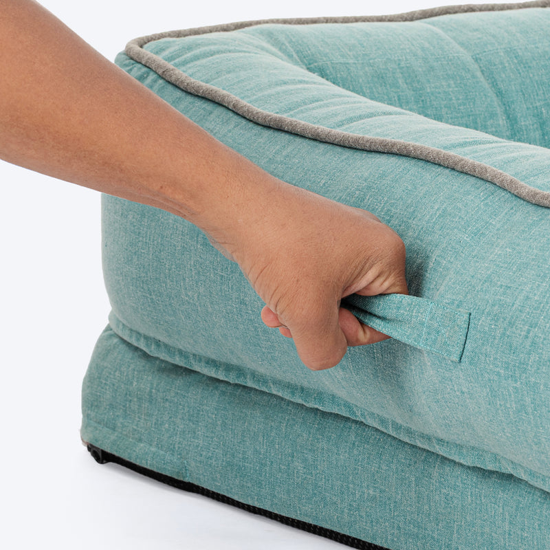HUFT Personalised Warm Hug Orthopedic Sofa Bed For Dog - Blue - Heads Up For Tails
