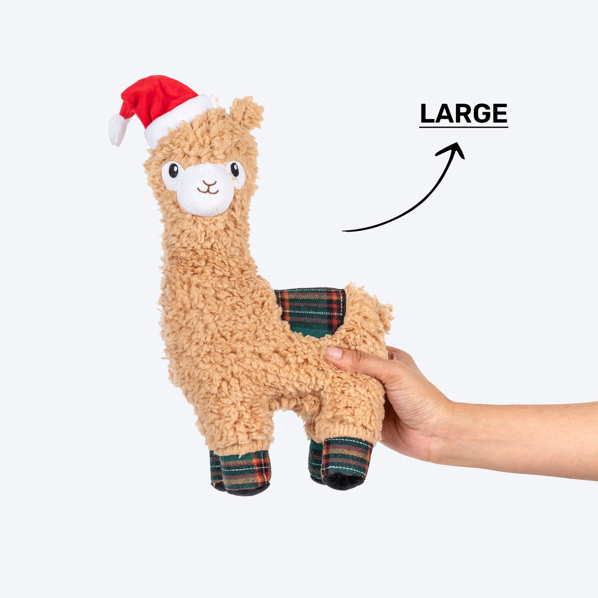 HUFT Joy Llama Plush Toy For Dog – Beige & Red - Heads Up For Tails