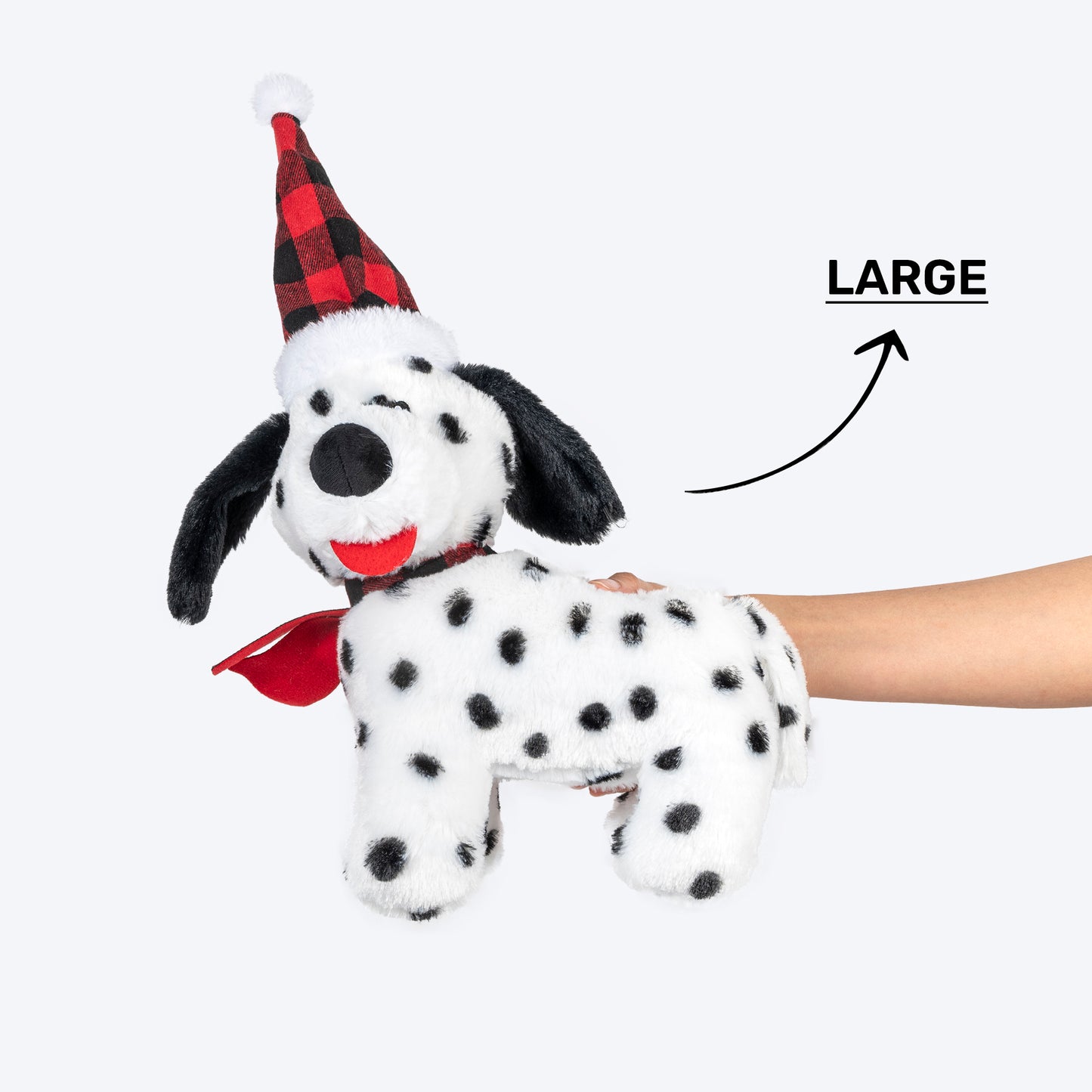 HUFT Dotted Doggo Plush Toy For Dog - White & Black