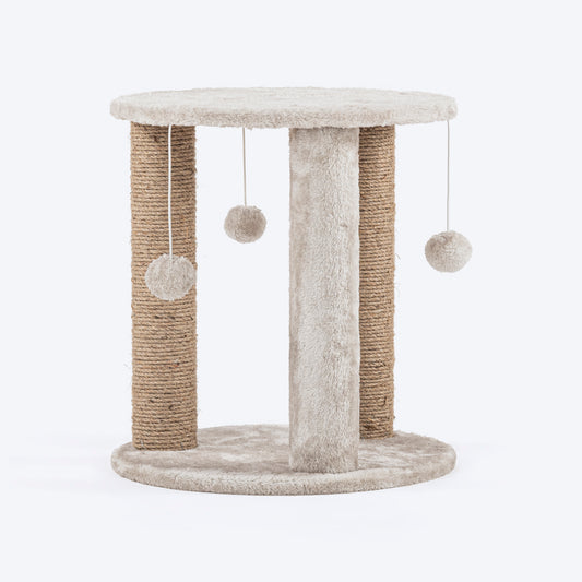 HUFT Goofy Tails Cat Tree With Pom Pom - Grey - Heads Up For Tails