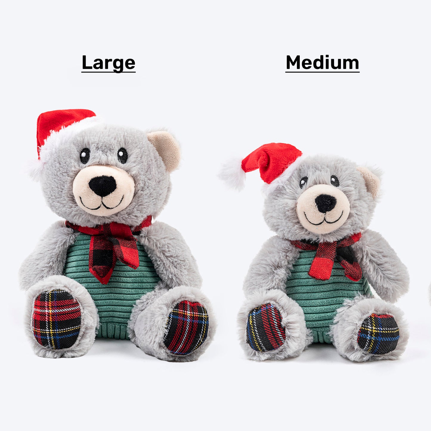 HUFT Beary Merry Plush Toy For Dog - White & Green