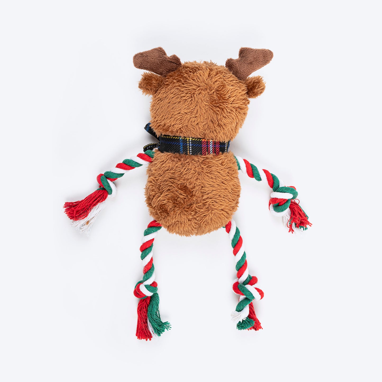 HUFT Rudy-Rope Plush Toy For Dog - Brown & Red - Heads Up For Tails