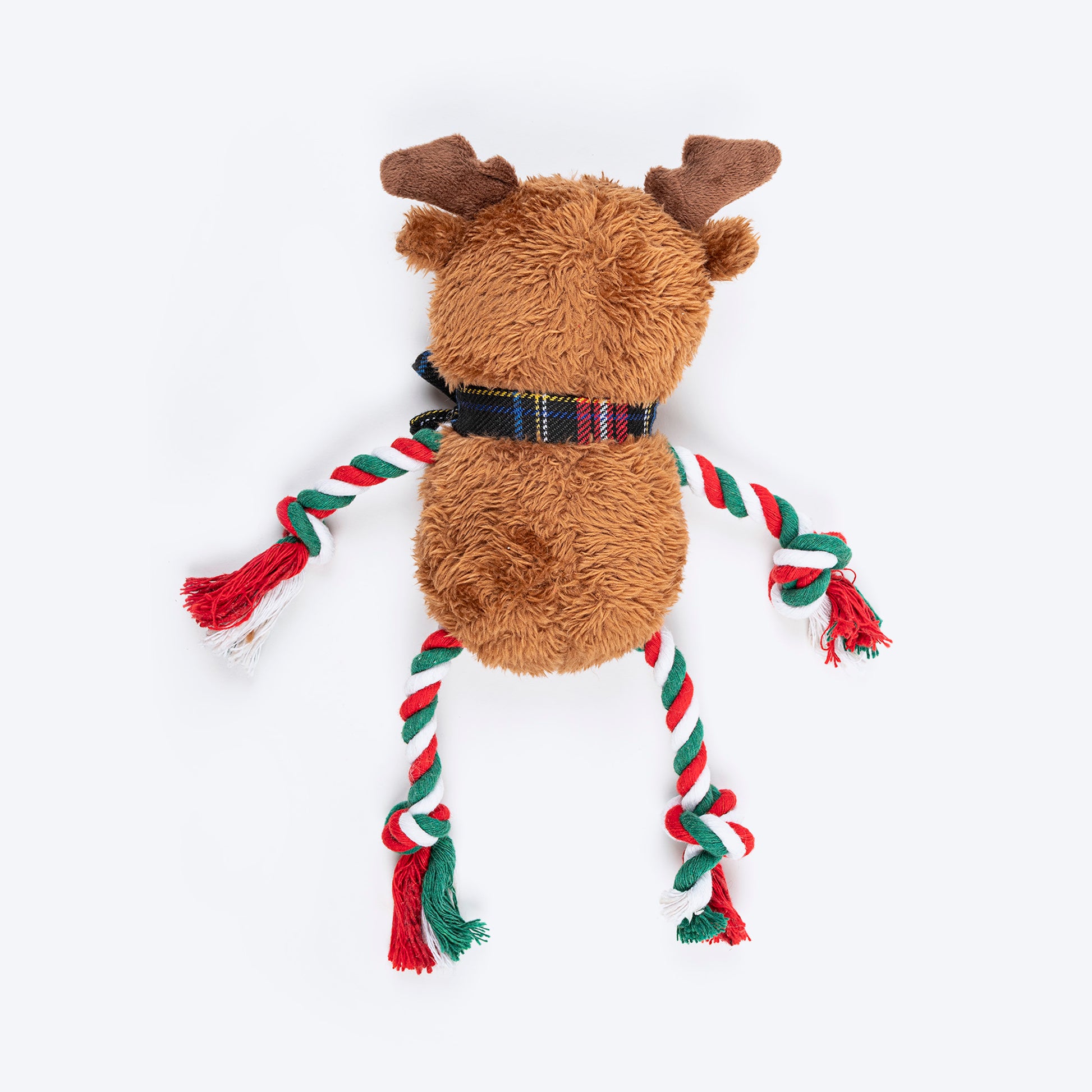 HUFT Rudy-Rope Plush Toy For Dog - Brown & Red - Heads Up For Tails