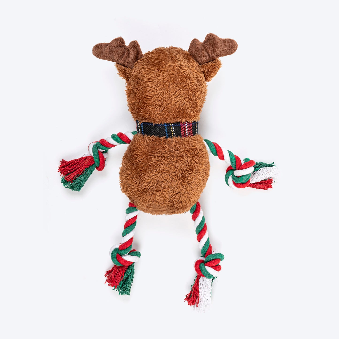HUFT Rudy-Rope Plush Toy For Dog - Brown & Red - Heads Up For Tails