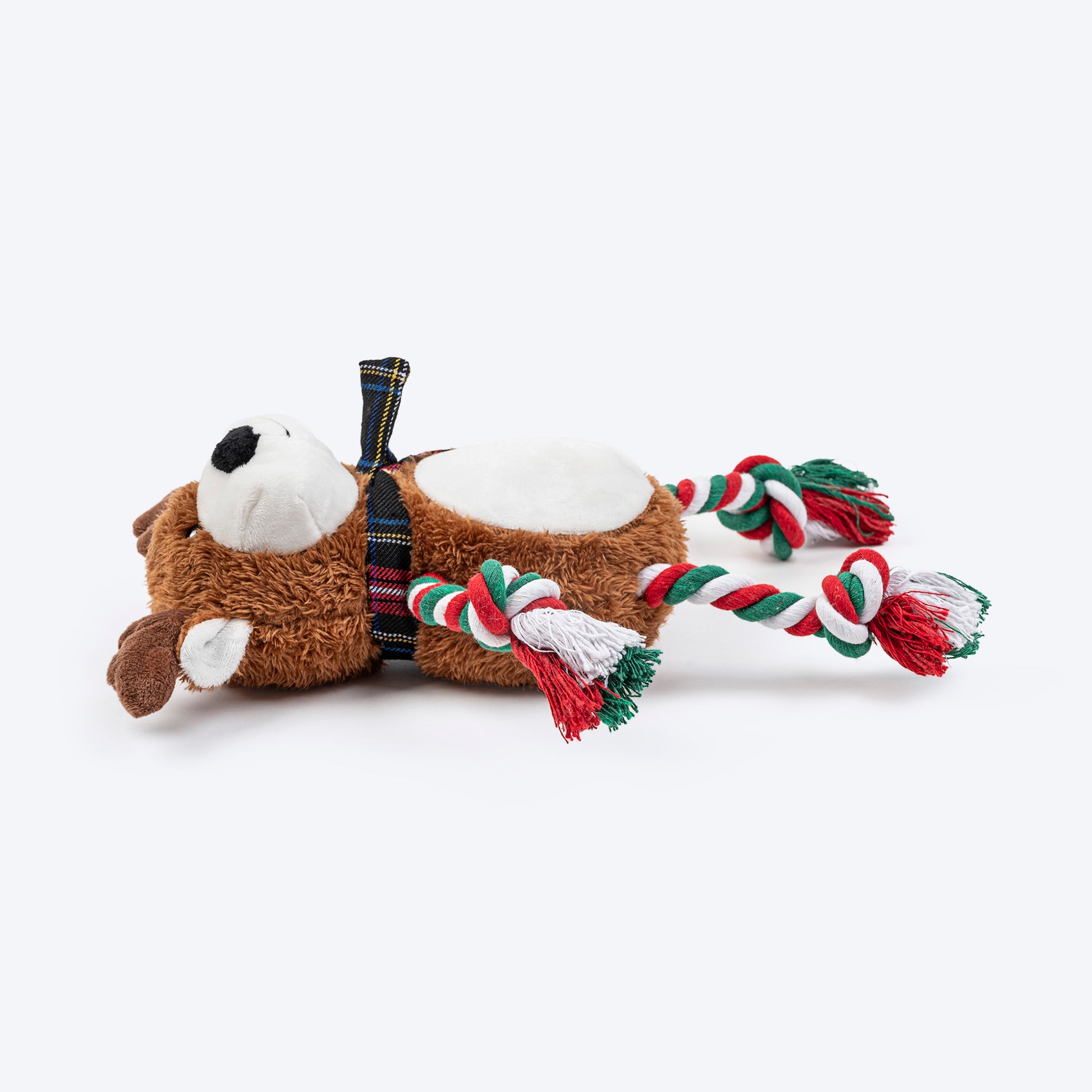 HUFT Rudy-Rope Plush Toy For Dog - Brown & Red - Heads Up For Tails