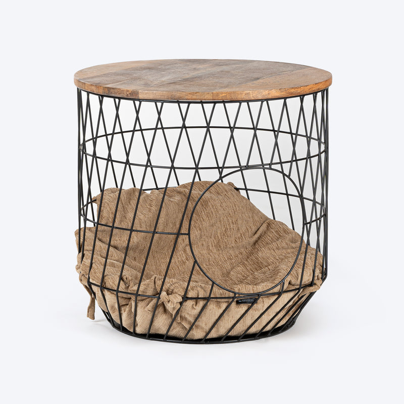 HUFT Purrfect Hideaway Multifunctional Table With Bedding For Cat - Brown - Heads Up For Tails