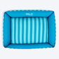 HUFT Personalised Happy Stripes Lounger Bed For Dog - Blue & Turquoise - Heads Up For Tails