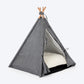 HUFT Personalised Cozy Fort Teepee Tent Bed For Dog & Cat - Charcoal Black - Heads Up For Tails