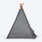 HUFT Personalised Cozy Fort Teepee Tent Bed For Dog & Cat - Charcoal Black - Heads Up For Tails