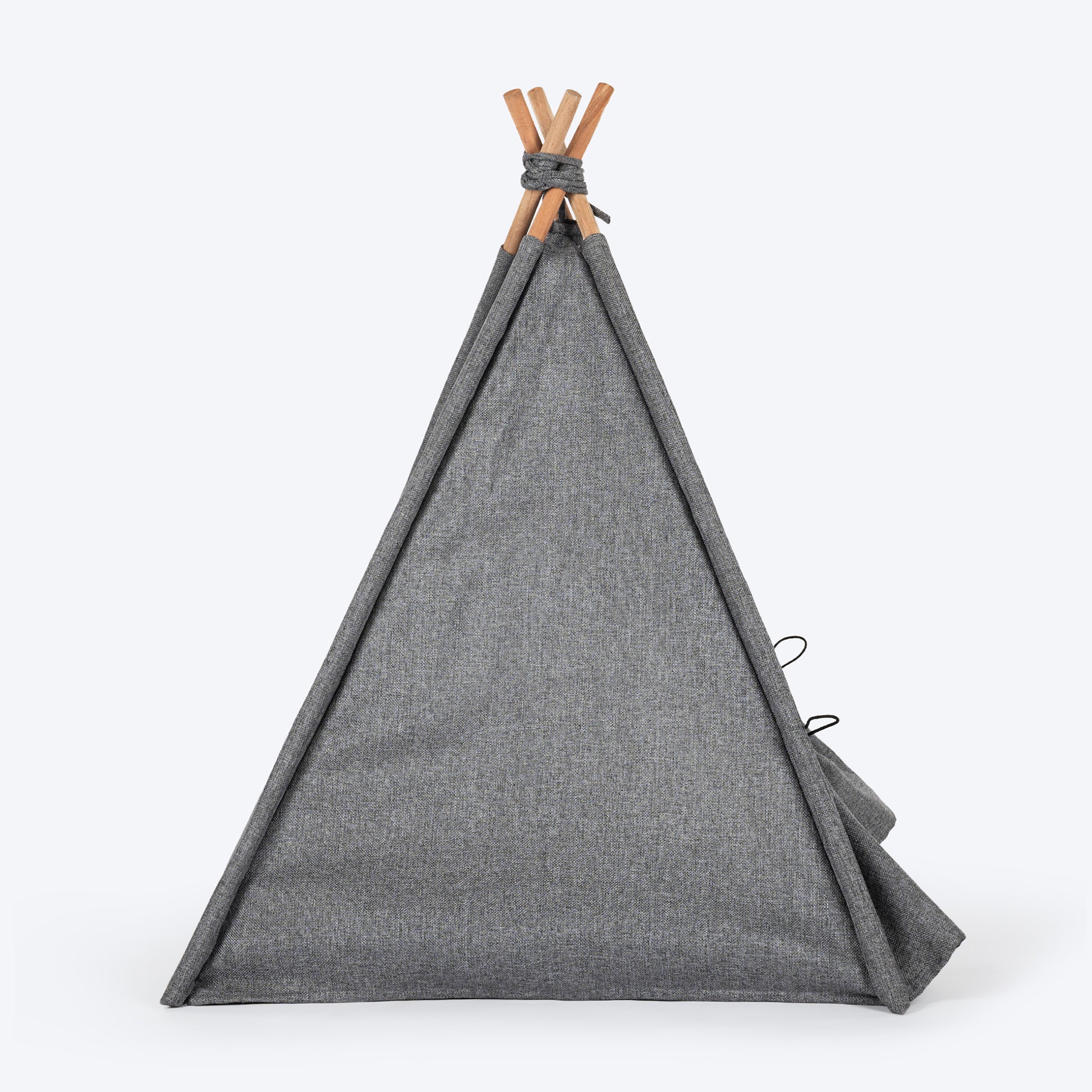 HUFT Personalised Cozy Fort Teepee Tent Bed For Dog & Cat - Charcoal Black - Heads Up For Tails