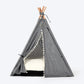 HUFT Personalised Cozy Fort Teepee Tent Bed For Dog & Cat - Charcoal Black - Heads Up For Tails