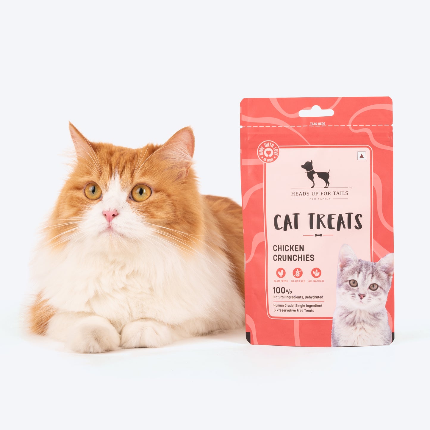 HUFT Cat Treats - Chicken Crunchies - 35 g - Heads Up For Tails