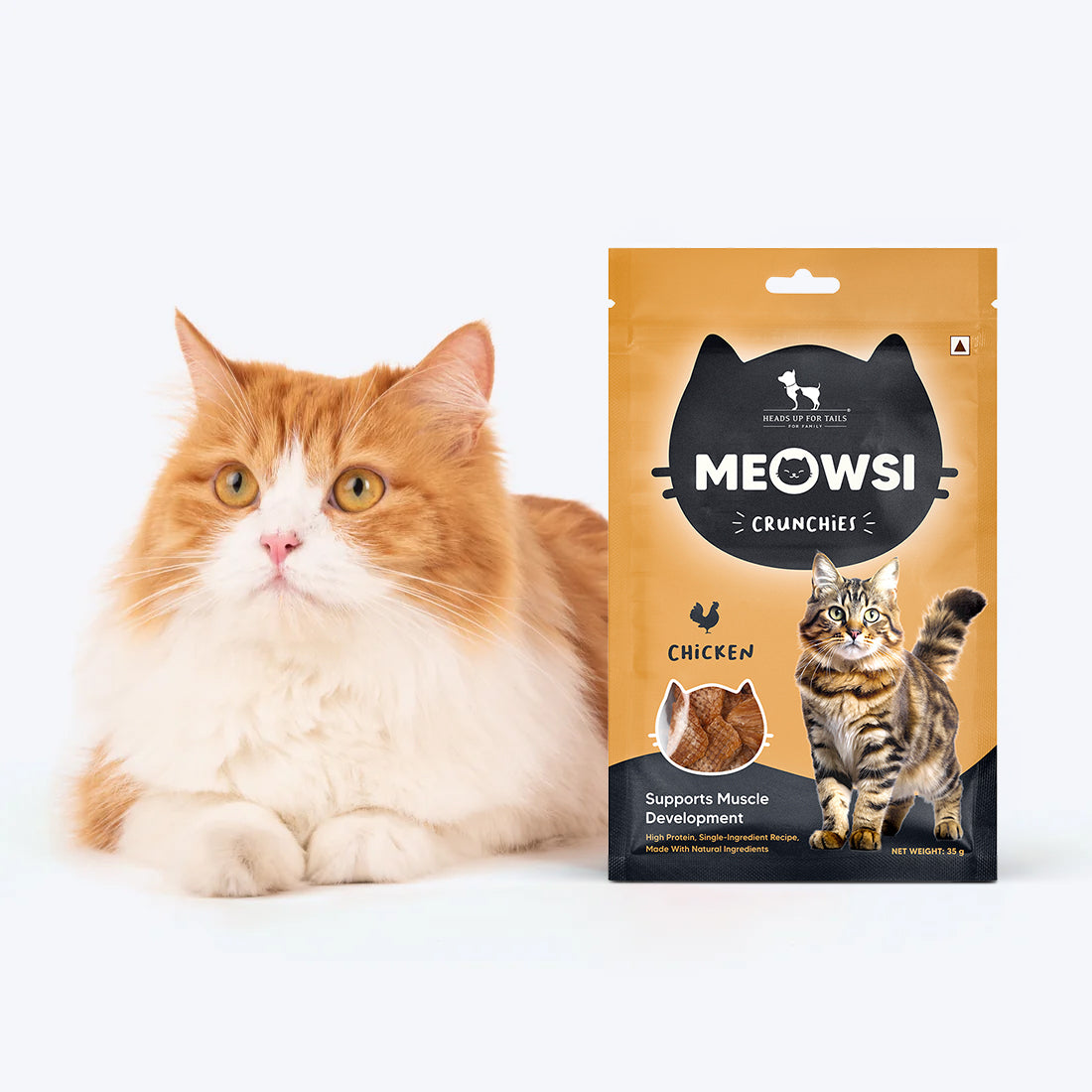 Meowsi by HUFT Cat Treats - Chicken Crunchies - 35 g - Heads Up For Tails