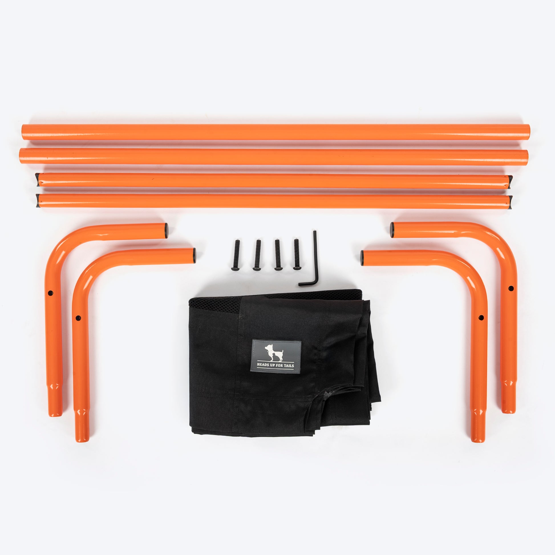 HUFT Elevated Bed For Dog - Black & Orange - Heads Up For Tails