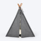HUFT Personalised Cozy Fort Teepee Tent Bed For Dog & Cat - Charcoal Black - Heads Up For Tails