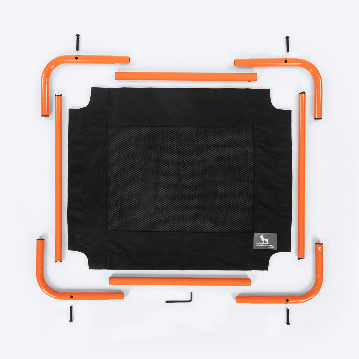HUFT Elevated Bed For Dog - Black & Orange - Heads Up For Tails