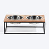 HUFT Furry Feast Wooden Diner With Steel Inserts For Dog - Brown - Heads Up For Tails
