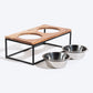 HUFT Furry Feast Wooden Diner With Steel Inserts For Dog - Brown