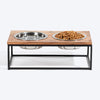 HUFT Furry Feast Wooden Diner With Steel Inserts For Dog - Brown - Heads Up For Tails