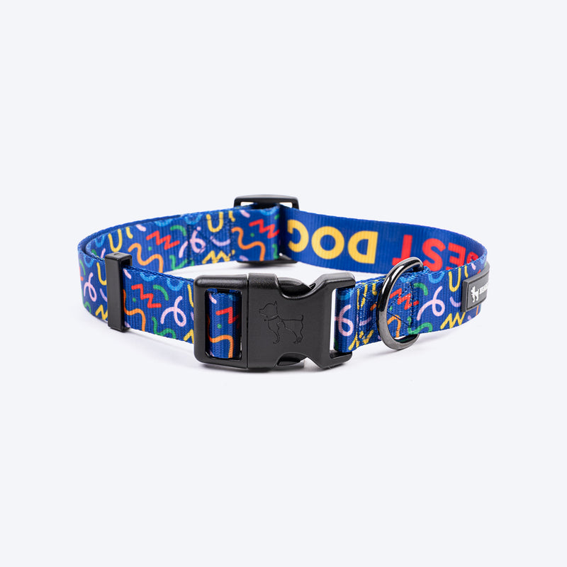 HUFT Scribble Dribble Collar For Dog - Blue - Heads Up For Tails