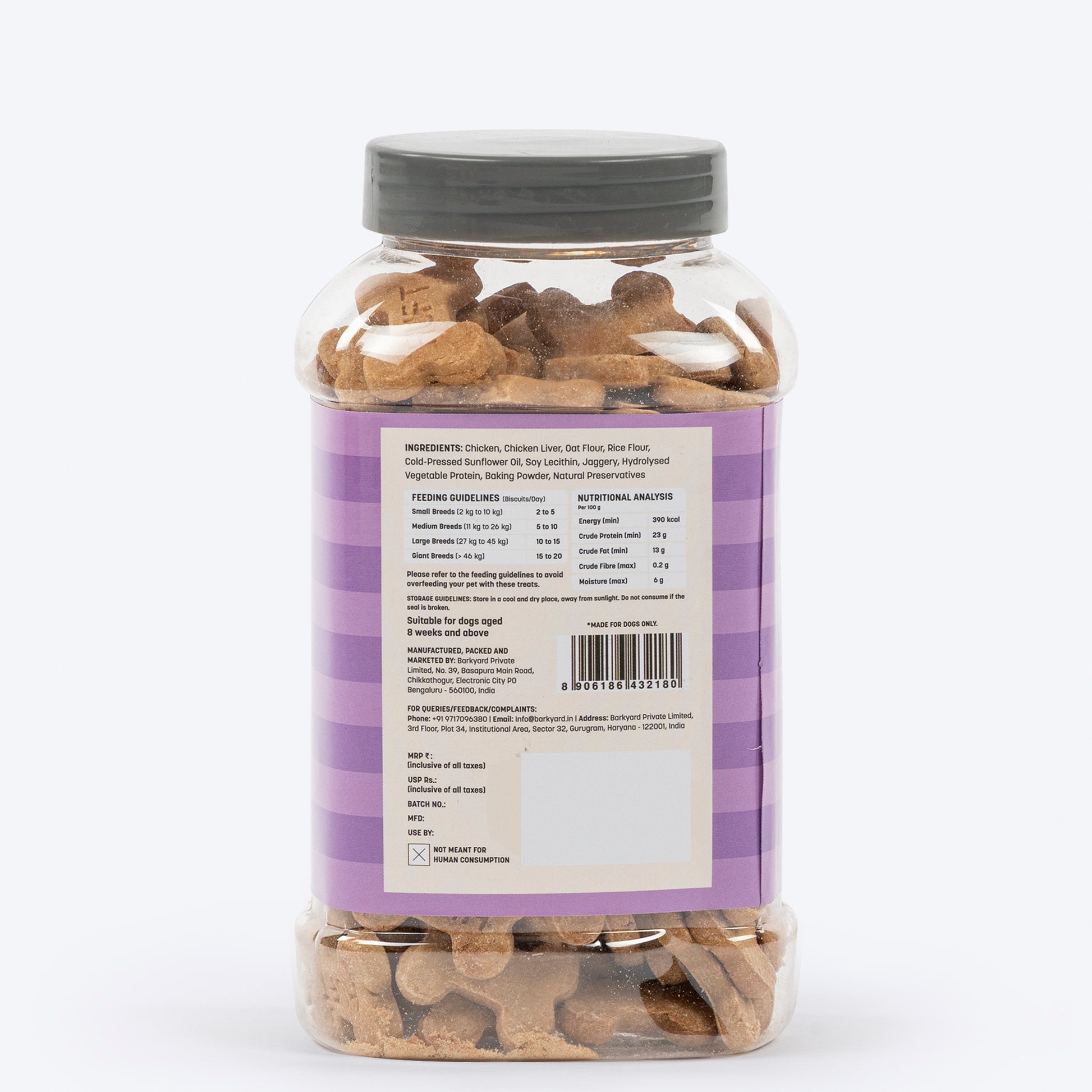 HUFT Yummy In My Tummy Chicken Liver Gluten-Free Dog Biscuits, 100% Human-Grade Ingredients (For All Breeds, Above 8 Weeks) - Heads Up For Tails