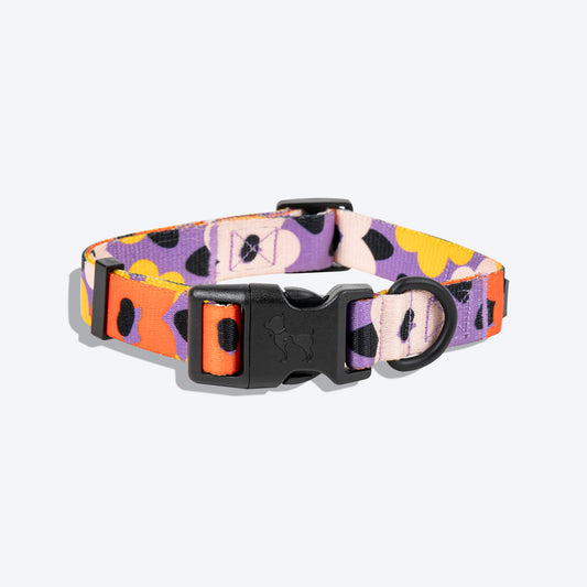 HUFT Misfit Meadow Printed Dog Collar - Purple_01