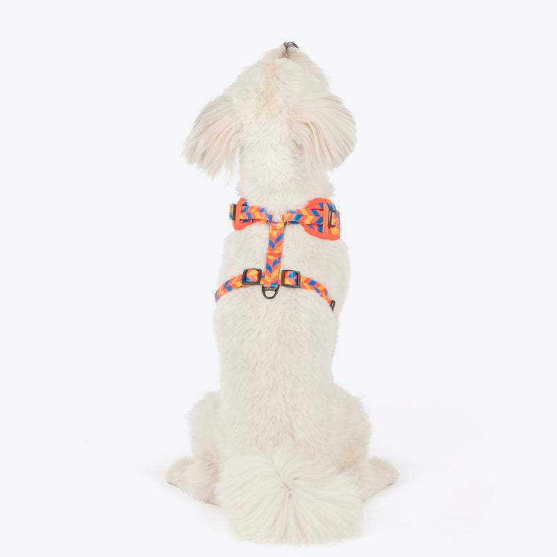 HUFT Dynamic Chevron Adjustable Harness For Dog - Red & Yellow - Heads Up For Tails