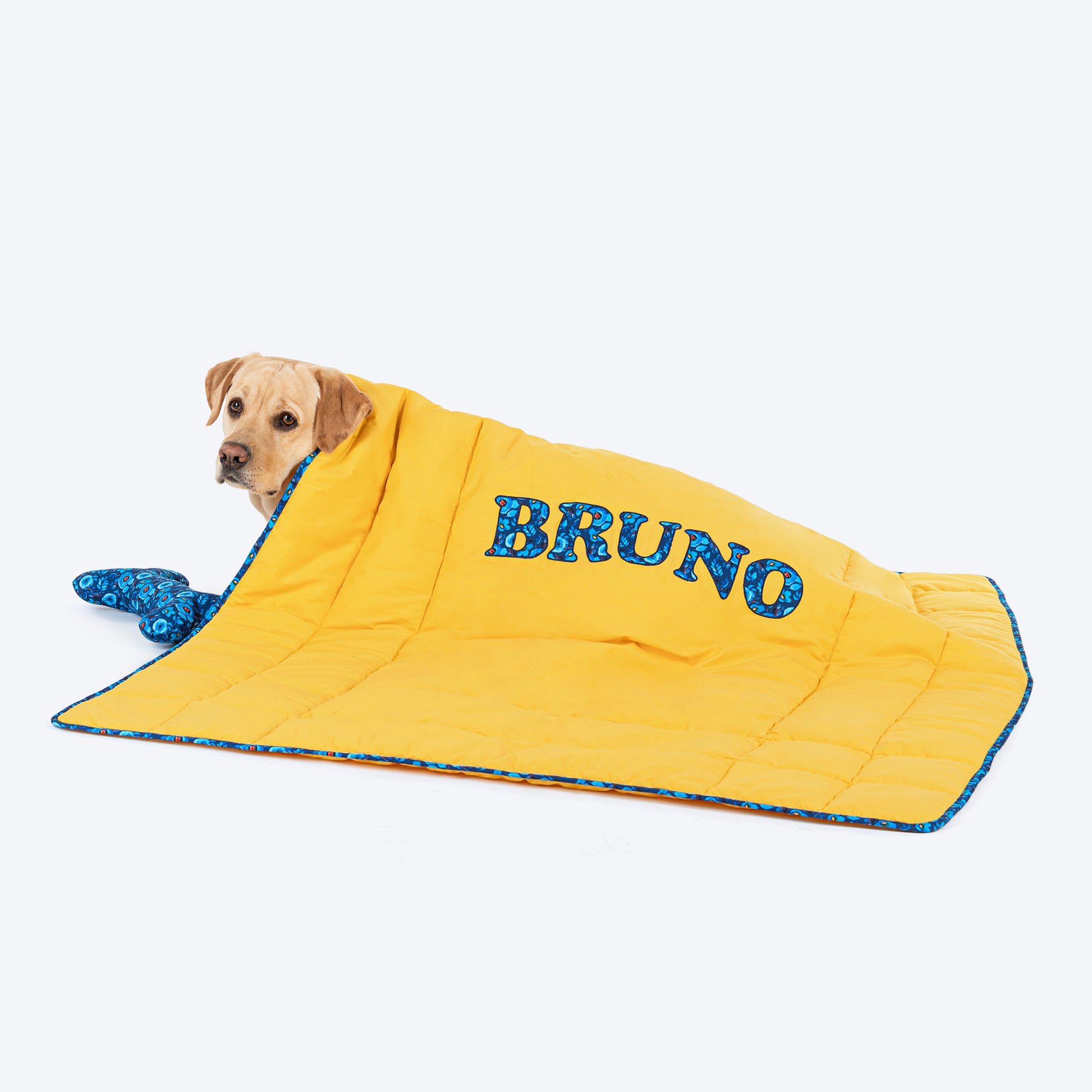 HUFT Personalised Sweet Dreams Blanket For Dog & Cat - Yellow - Heads Up For Tails