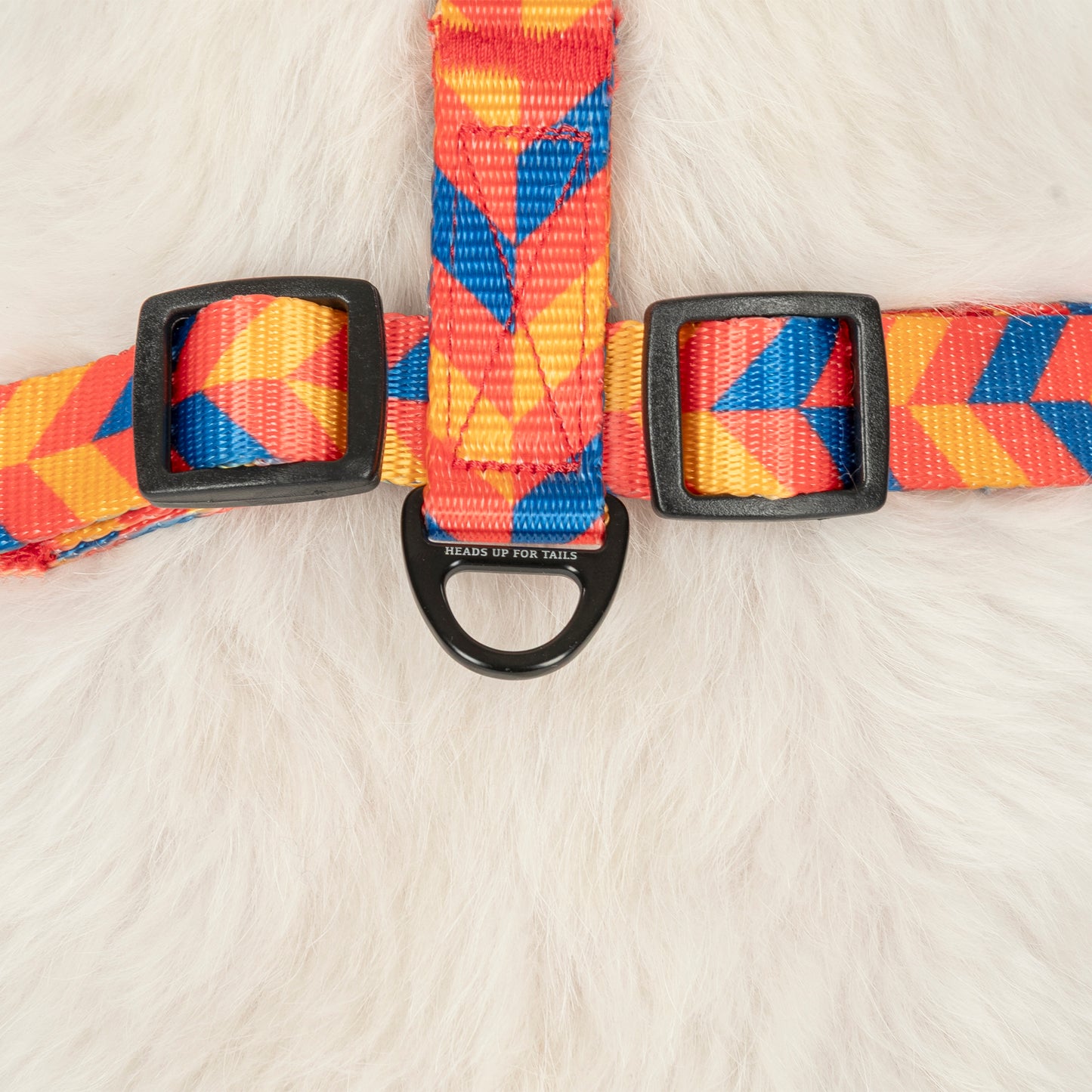 HUFT Dynamic Chevron Adjustable Harness For Dog - Red & Yellow