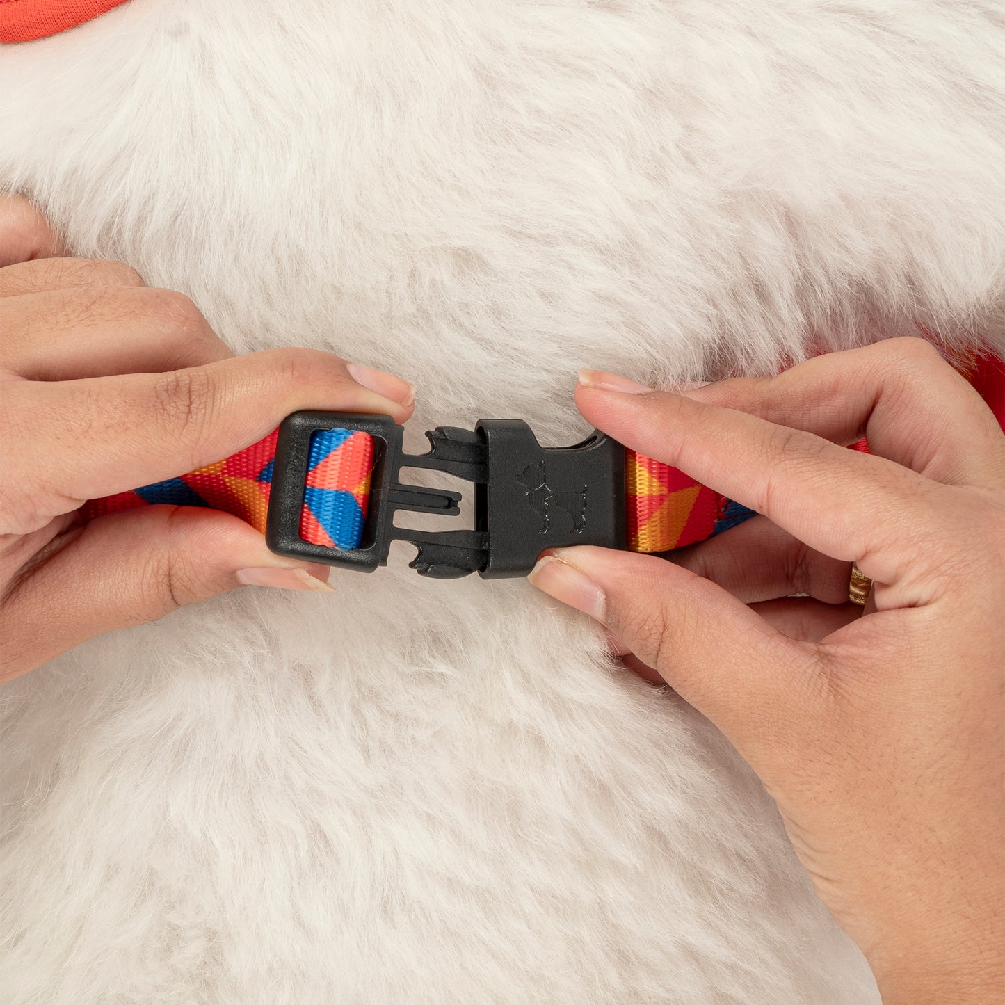 HUFT Dynamic Chevron Adjustable Harness For Dog - Red & Yellow