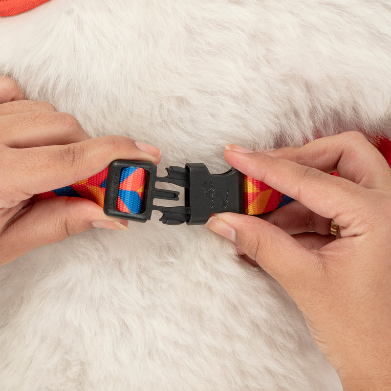 HUFT Dynamic Chevron Adjustable Harness For Dog - Red & Yellow - Heads Up For Tails