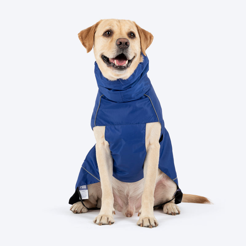 Dash Dog DewDrop Raincoat For Dog - Navy Blue - Heads Up For Tails