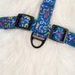 HUFT Scribble Dribble Adjustable Harness For Dog - Blue