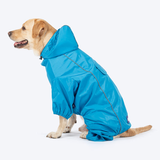 Dash Dog Puddle Jumper Full Coverage Raincoat For Dog - Electric Blue