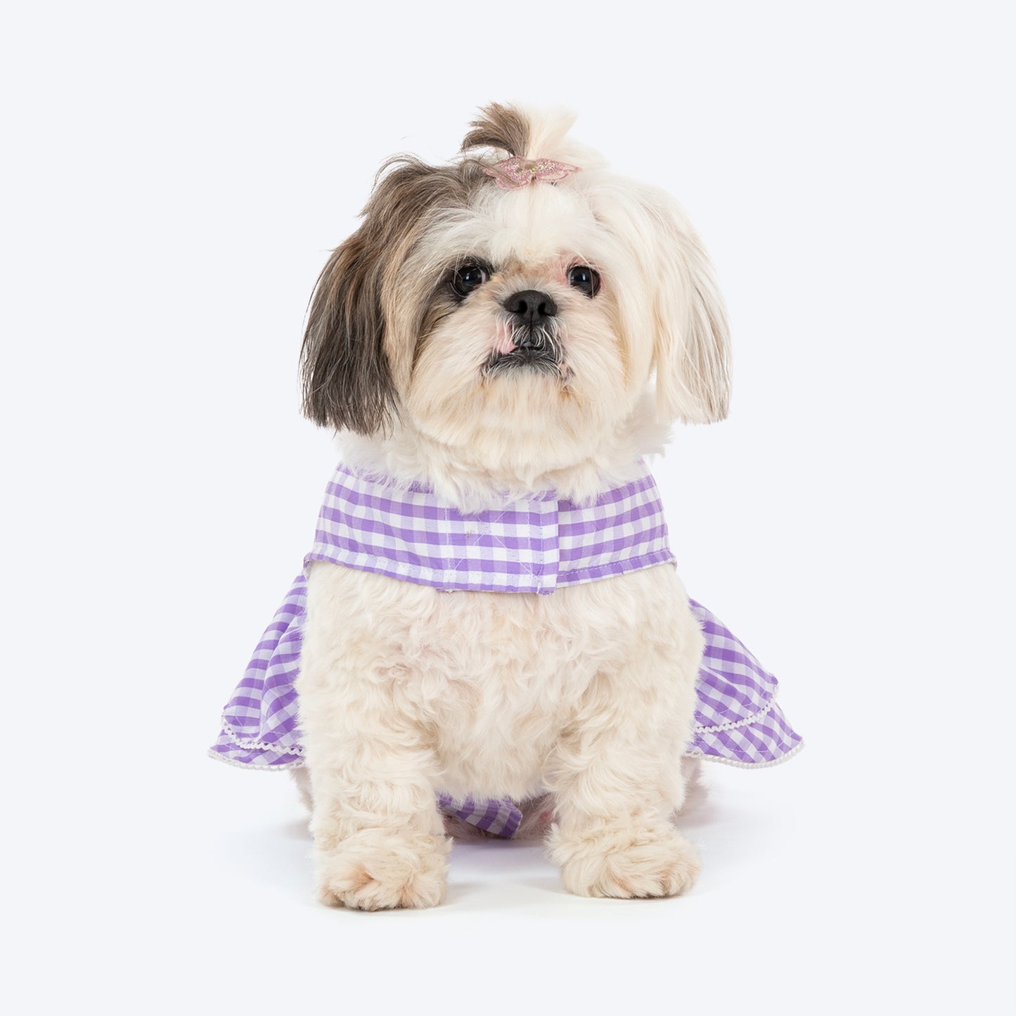 HUFT Go Gingham Dress For Dog - Purple - Heads Up For Tails
