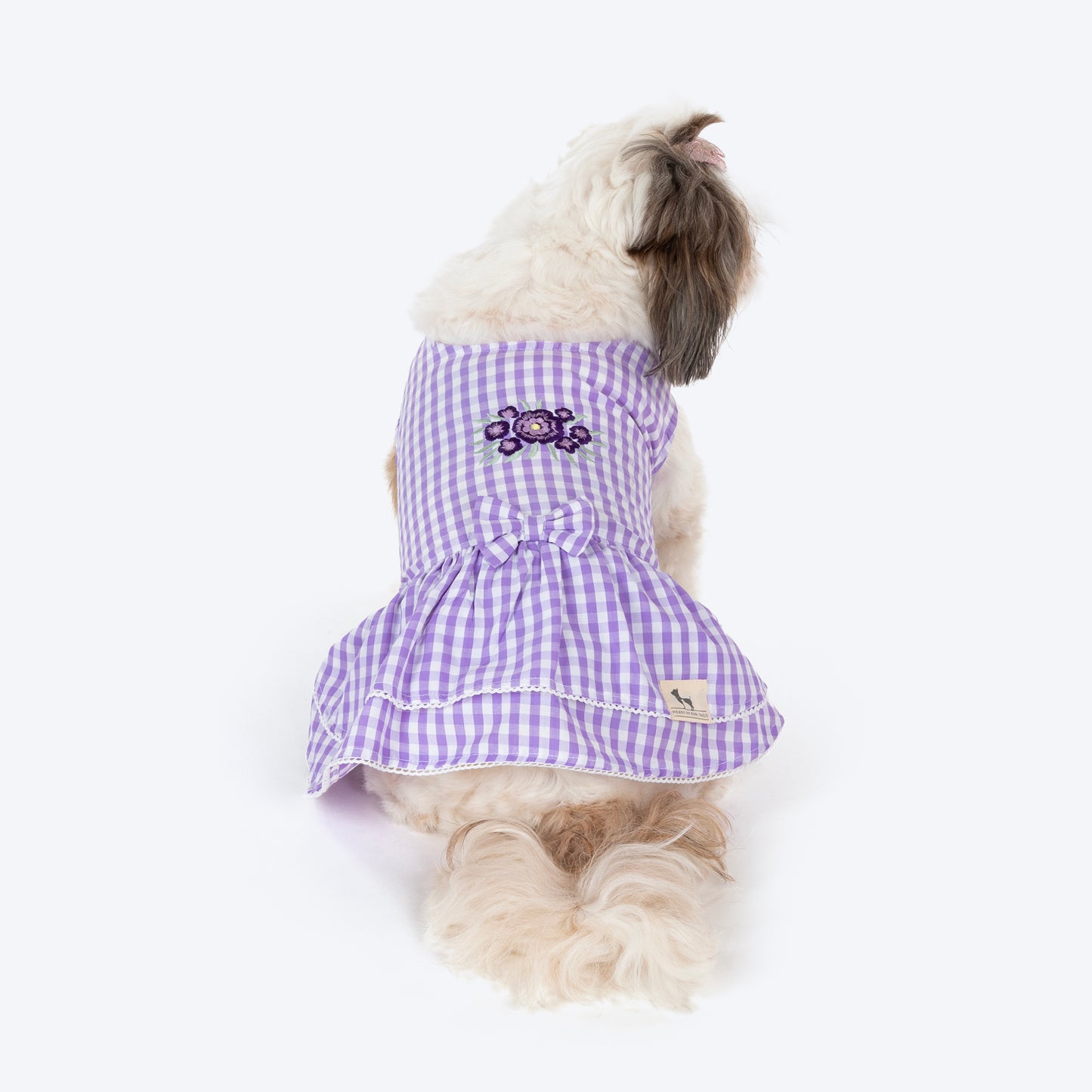 HUFT Go Gingham Dress For Dog - Purple - Heads Up For Tails