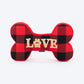 HUFT Love Plaid Blanket With Bone Cushion For Dog - Red