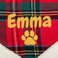HUFT Personalised Snuggle Paws Fur Bandana For Dog & Cat - Red & Green