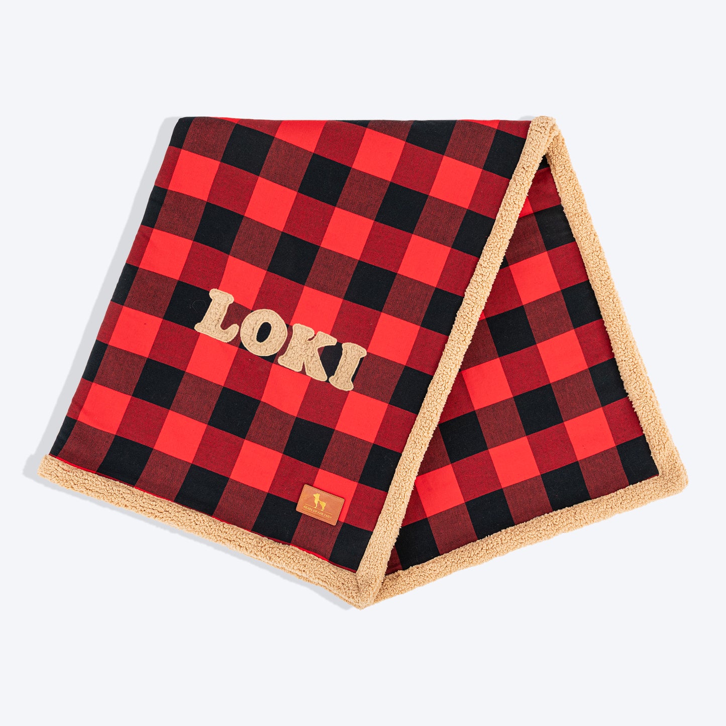 HUFT Personalised Checkered Cuddle Blanket - Red & Black