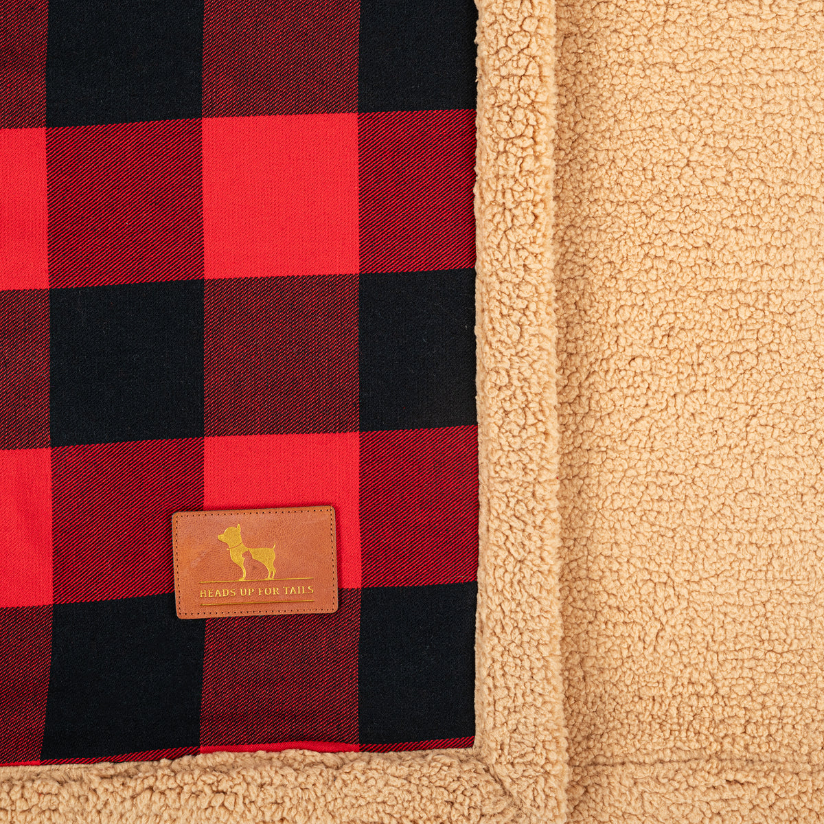 HUFT Personalised Checkered Cuddle Blanket - Red & Black - Heads Up For Tails