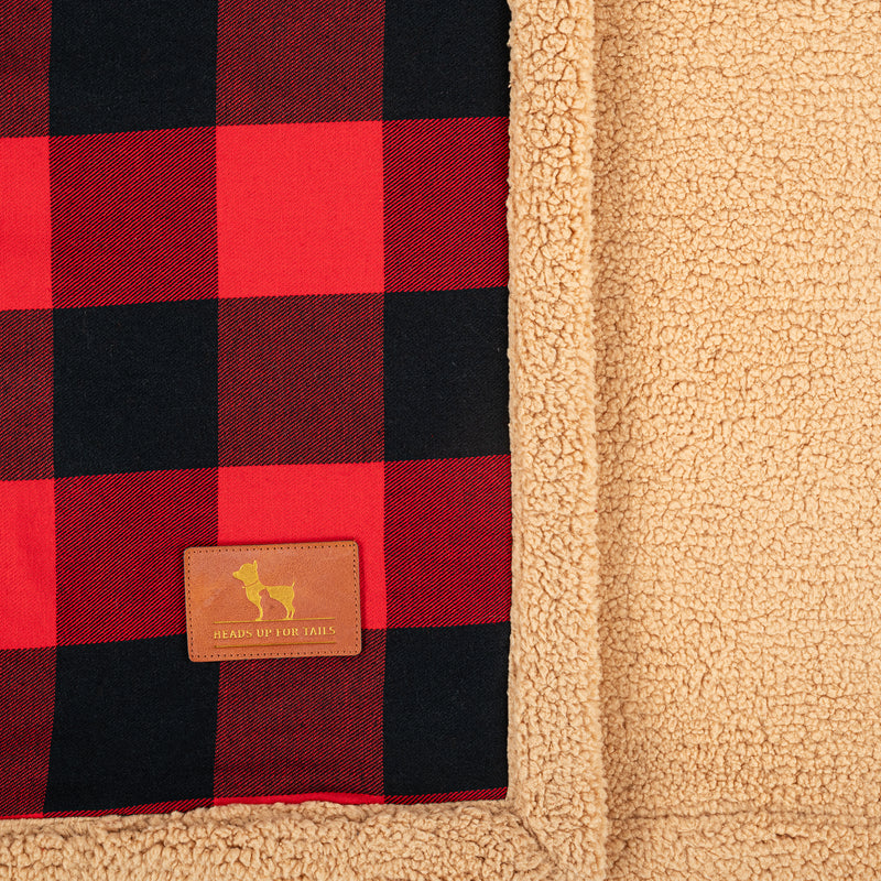 HUFT Personalised Checkered Cuddle Blanket - Red & Black - Heads Up For Tails