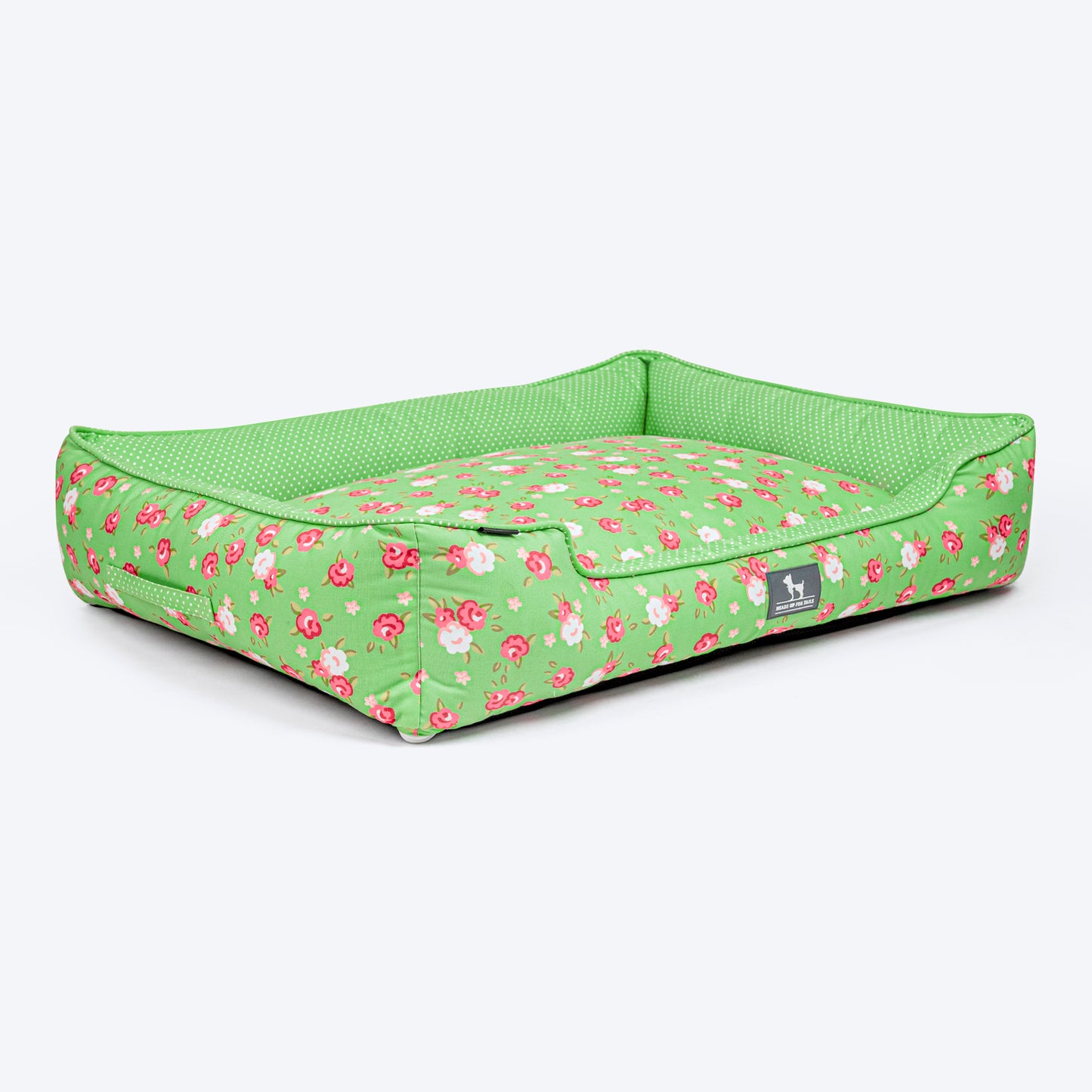 HUFT Pastel Petals Lounger Dog Bed - Pastel Green - Heads Up For Tails