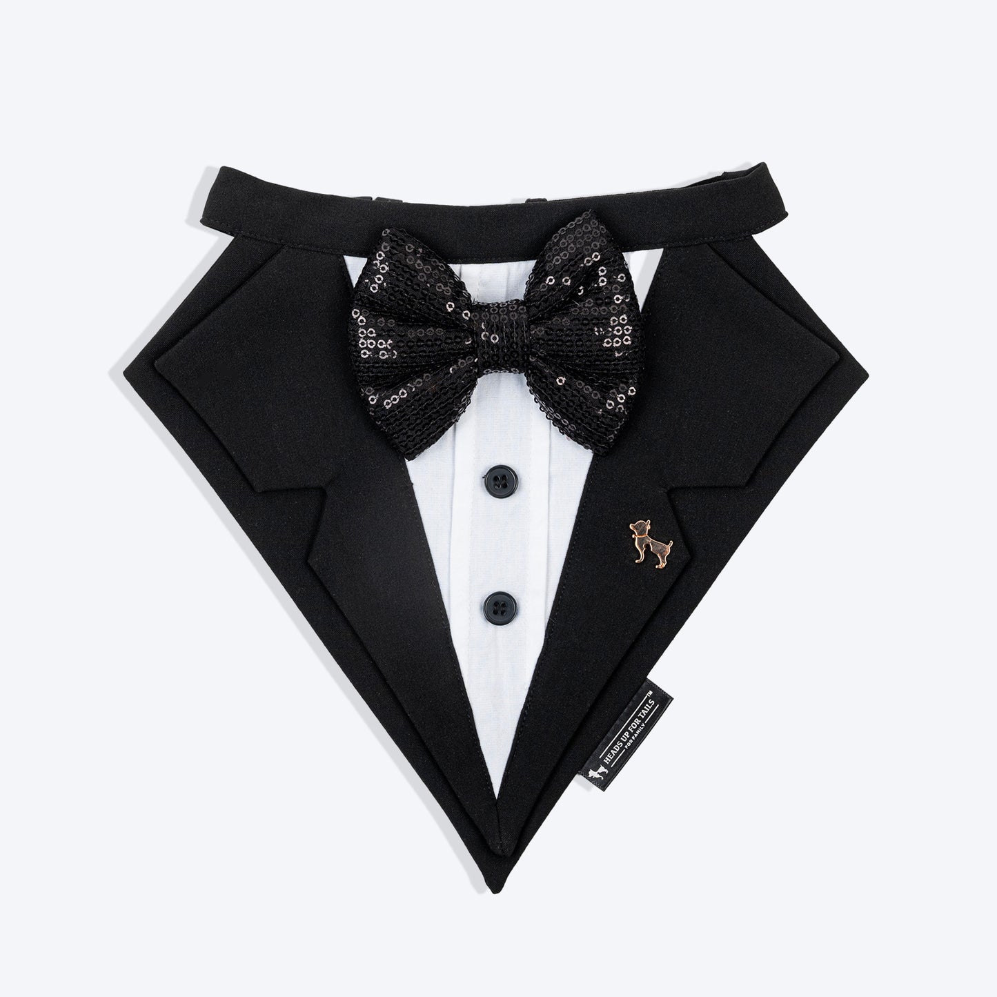 HUFT Casino Royale Tuxedo Bandana For Dog - Black
