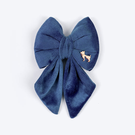 HUFT Regal Luxe Bow Tie For Dog - Navy - Heads Up For Tails