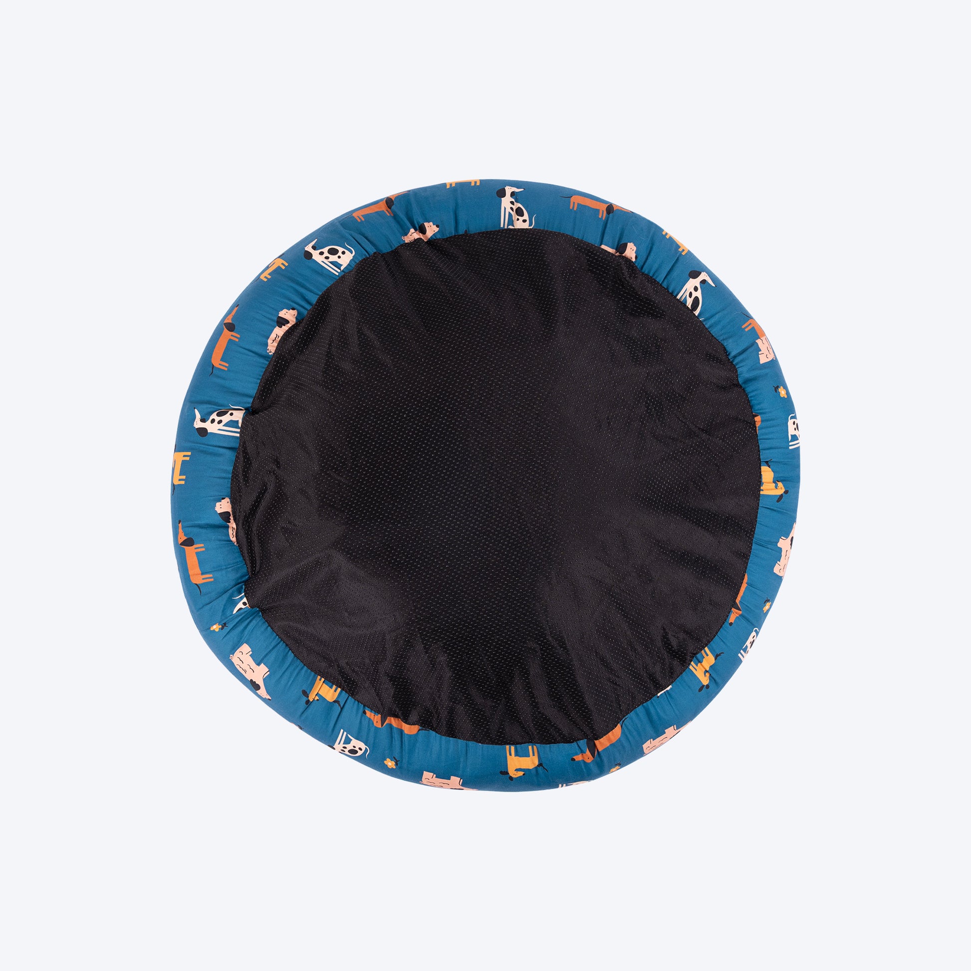 HUFT Bark & Bloom Donut Bed For Dog - Blue - Heads Up For Tails